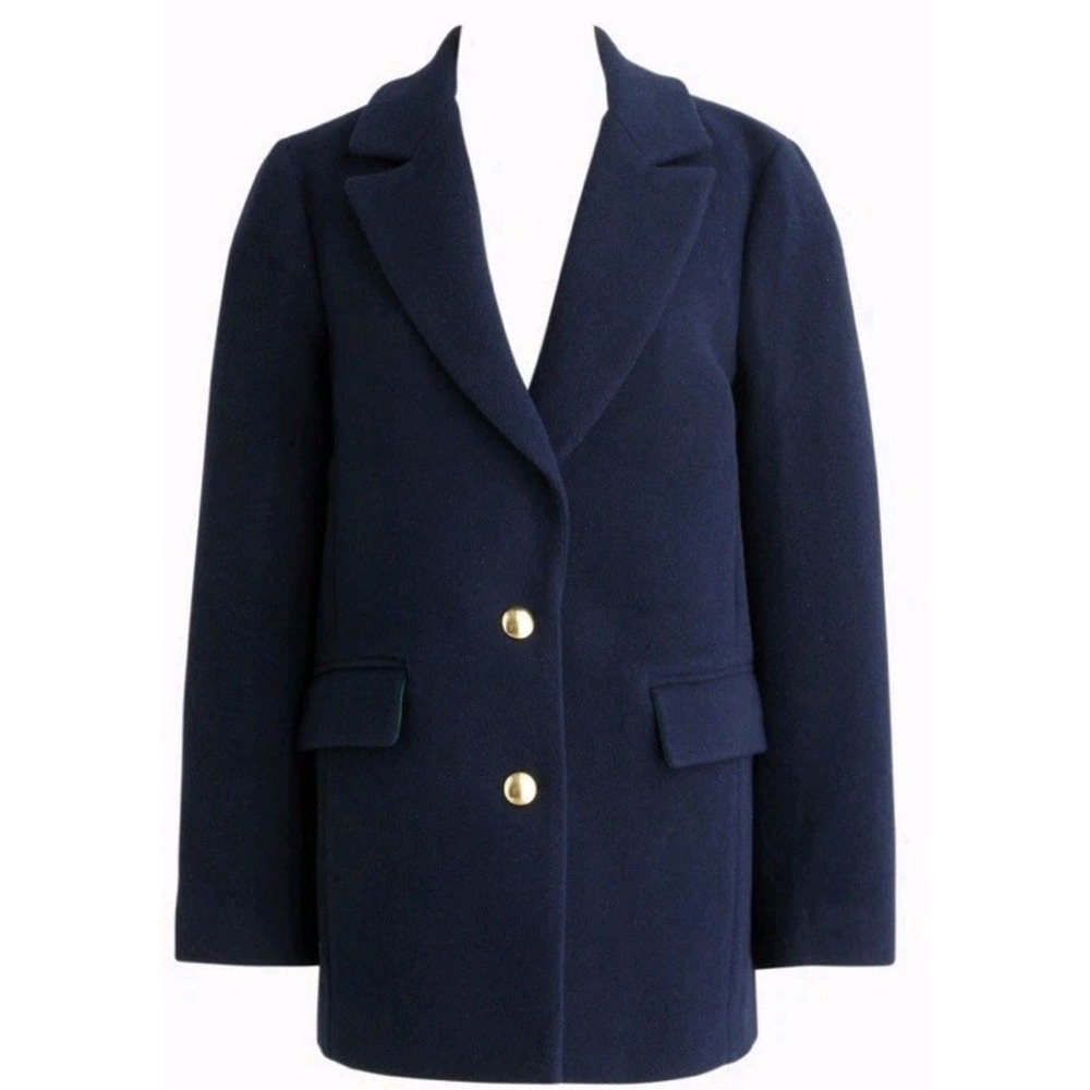 J.Crew Wool-blend Blazer-Coat Navy Size 6 NWT (h - Picture 2 of 8
